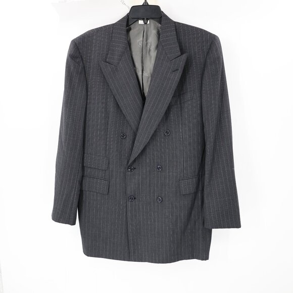 Vintage Brioni sport coat Mens 42R Double breasted peak lapel wool Pinstripe